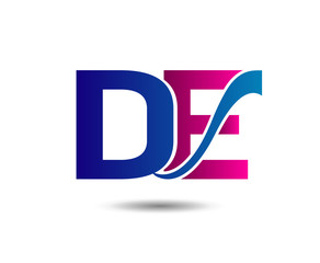 letter D and E logo, DE
