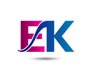 Unusual E and K. Business logo template
