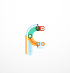 Colorful funny cartoon letter icon