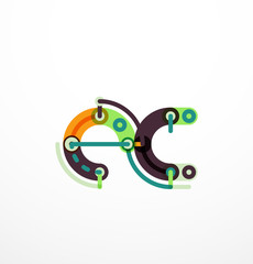 Colorful funny cartoon letter icon