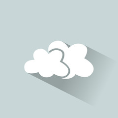 Icono de nubes sobre un fondo azul