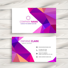 colorful low poly business card