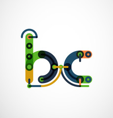 Colorful funny cartoon letter icon
