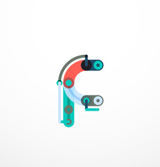 Cartoon linear letters icons