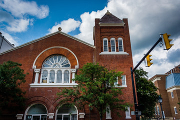 Old brick building on Prince Street in Alexandria, Virginia.