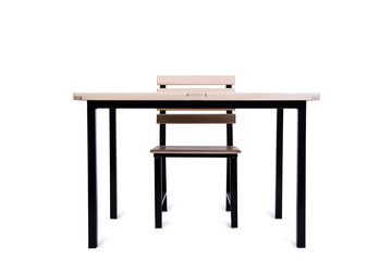 Table furniture isolated on the white