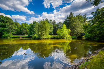 Fototapeta na wymiar Pond at Elizabeth Park, in Hartford, Connecticut.