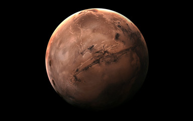 Mars - High resolution 3D images presents planets of the solar system. This image elements furnished by NASA