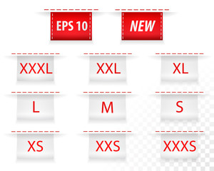 Clothing Size Labels. Vector.