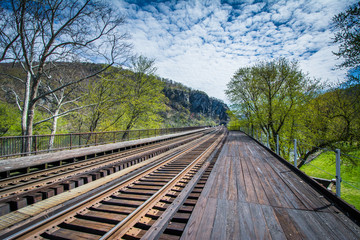 Railroad tracks in Harpers Ferry, West Virginia.
