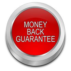 Money back Guarantee button - 3D illustration