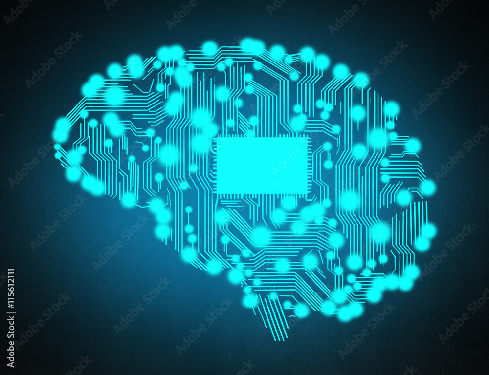 Poster circuit board in form of brain
