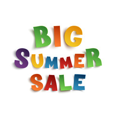 Big summer sale, hand drawn typeface.
