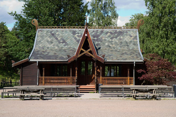 traditional scandinavian wooden house