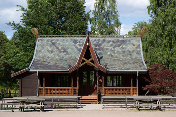 traditional scandinavian wooden house