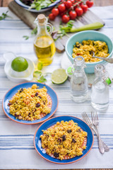 eating traditional couscous salad