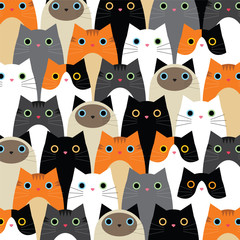 Pattern with cute cats idea