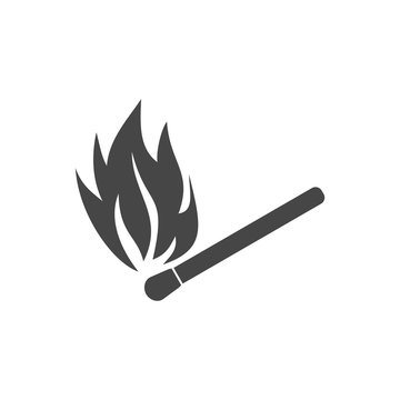 Match icon, burning match icon