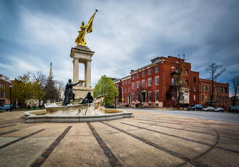 The Francis Scott Key Monument in Bolton Hill, Baltimore, Maryla