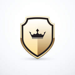 Vector gold shield with crown