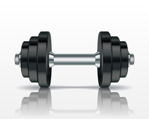 Metal realistic dumbbell