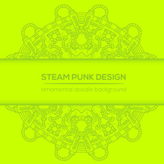 Steampunk vector design with industrial technical elements