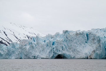 glacier of the noth pole in svalbard