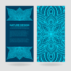 Vector nature decor for your design with abstract flowers.