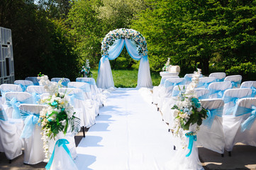 Wedding ceremony outdoors.