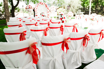Wedding ceremony outdoors.