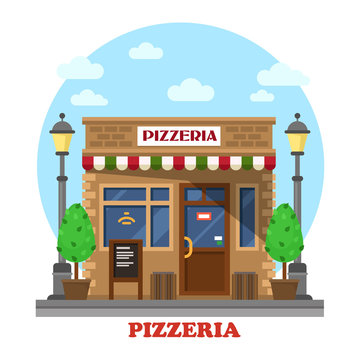 City Italian Pizzeria Facade Front View