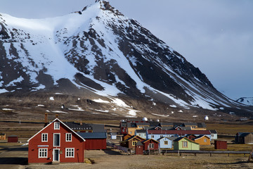 ny alesung op het eiland Spitsbergen nabij de noordpool