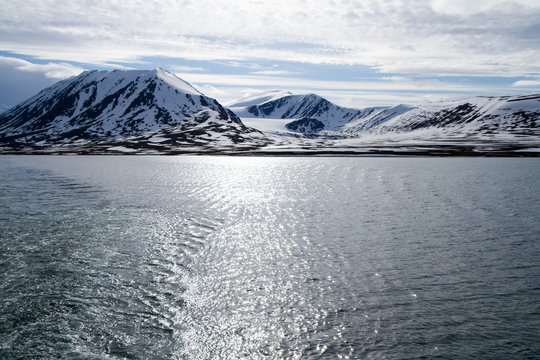 svalbard view of the landscape during the summer season view of the glaciers