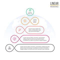 Pyramid for infographics. Business diagram, chart with 5 options.