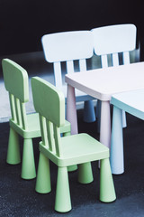 Set of multicolor children's furniture