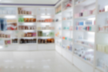 blurry medicine cabinet and store medicine and pharmacy drugstor