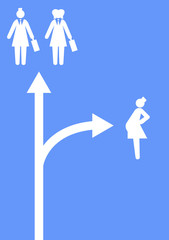 Illustration Babypause, Mutterschutz; Kinderwunsch; Krankenhaus; Kind; Frau; Baby