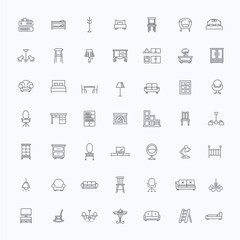 Furniture and home decor icon set