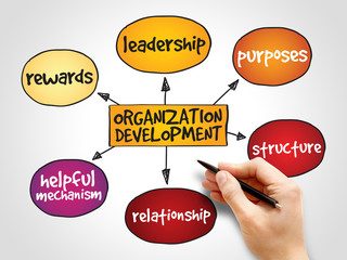 Organization development mind map, business concept background
