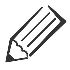 Pencil icon isolated on a white background.