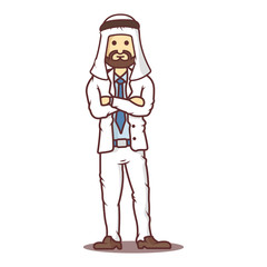 Vector cartoon business man arab