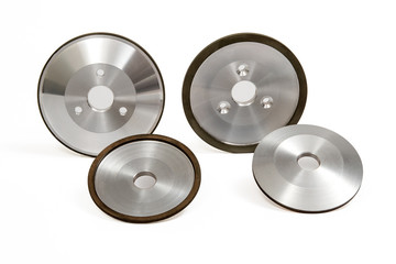 Grinding and Polishing Wheels on White Background