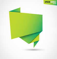 Abstract green banner isolated on the white background