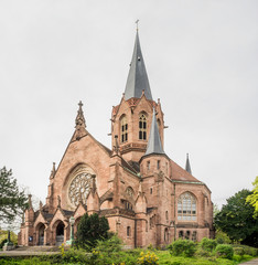 Fototapeta na wymiar Evangelische Christuskirche in Karlsruhe Deutschland