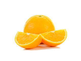 Navel Orange fruit isolated on white background