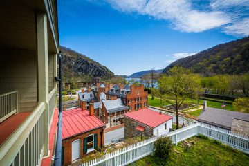 Fototapeta na wymiar View of historic buildings in Harpers Ferry, West Virginia.