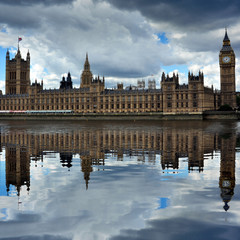 View on the Palace of Westminster from the River Thames, London, United Kingdom