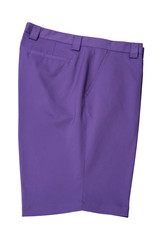 Short pants purple for man or woman on white background