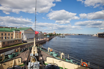 St. Petersburg. The Krasin ice breaker museum on the parking.