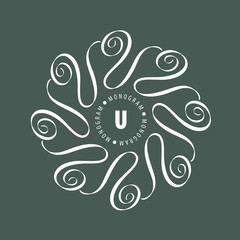 monogram vector in frame